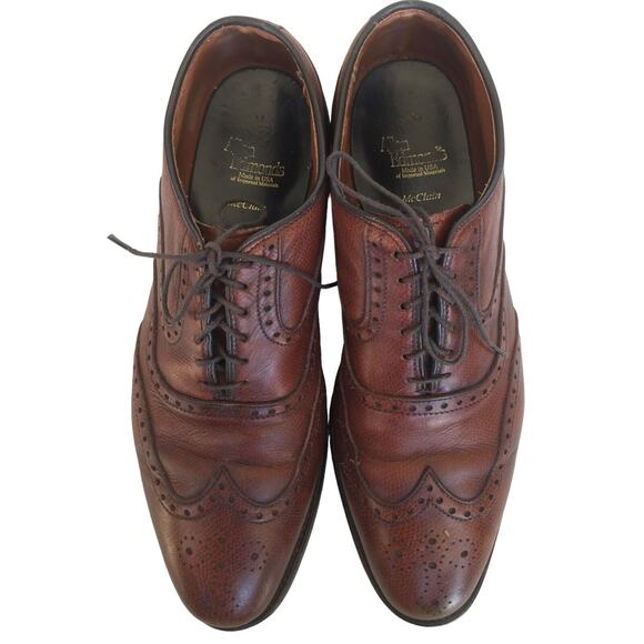 Allen Edmonds Shoes Mens 8.5 Leather McClain Oxford Wing Top Dress Brown main image 4